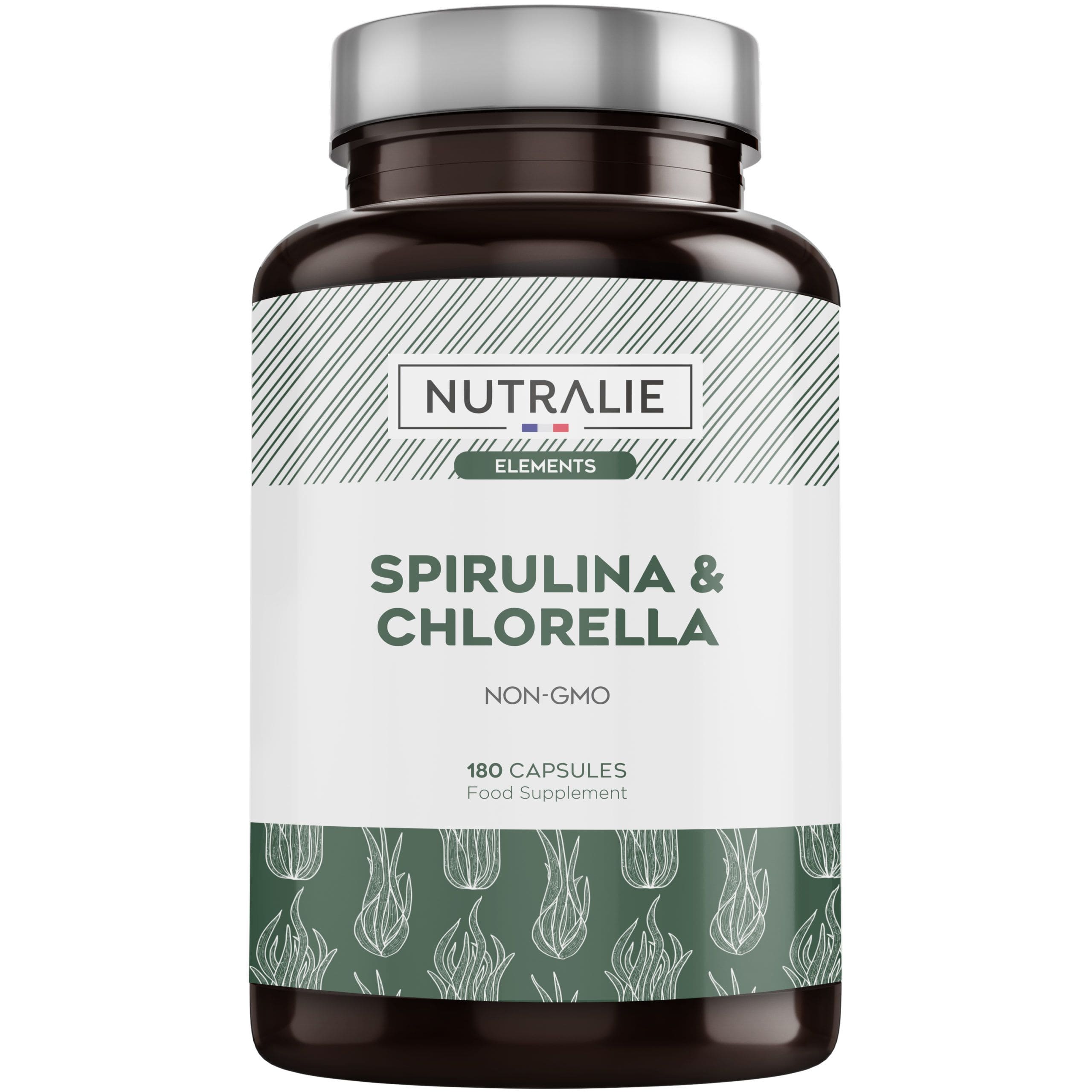 Spirulina & Chlorella Elements 180 Capsules 100 Végétalien Nutralie