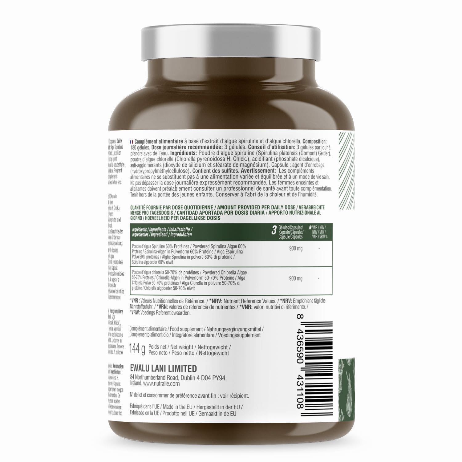 Spirulina & Chlorella Elements 180 Capsules Nutralie