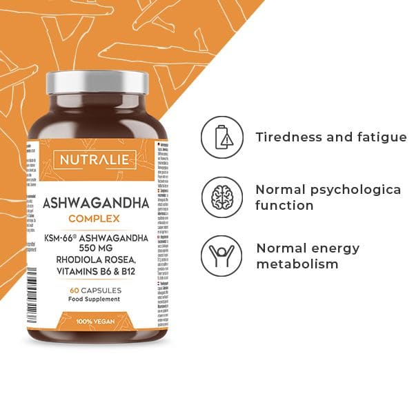 Ashwagandha Complex 60 capsules With Vitamins B6 and B12 Nutralie